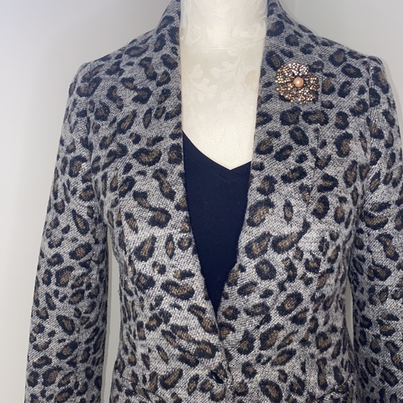 Ann Taylor LOFT Animal Cheetah Print One Button Blazer Jacket-Lined-Size Small - Picture 5 of 11